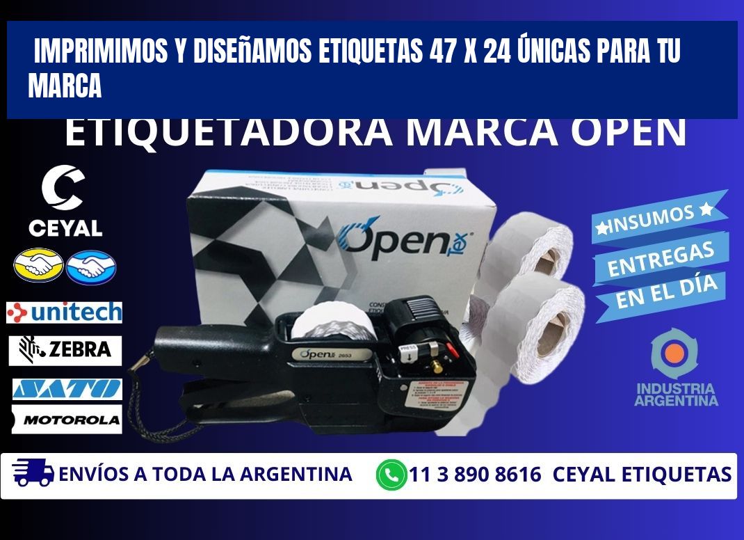 Imprimimos y Diseñamos Etiquetas 47 x 24 Únicas para tu marca