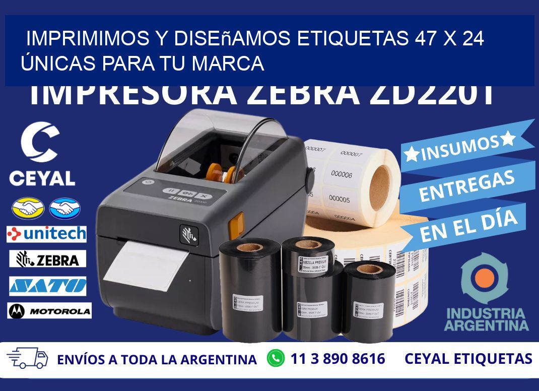 Imprimimos y Diseñamos Etiquetas 47 x 24 Únicas para tu marca