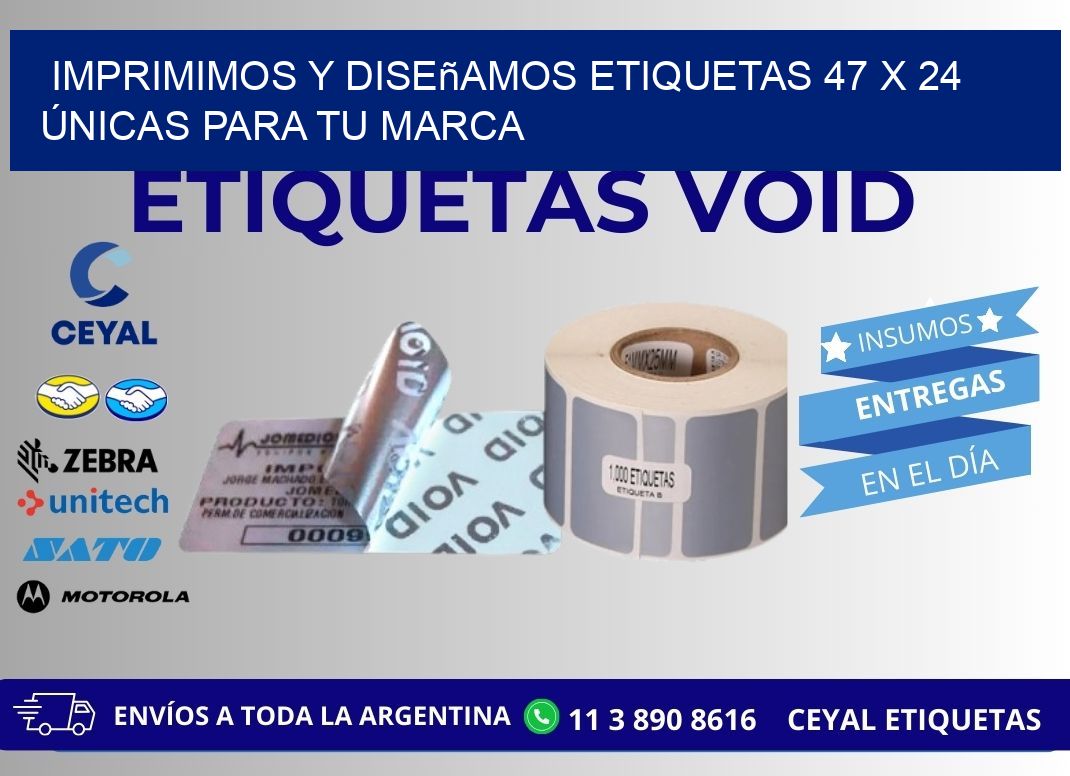 Imprimimos y Diseñamos Etiquetas 47 x 24 Únicas para tu marca
