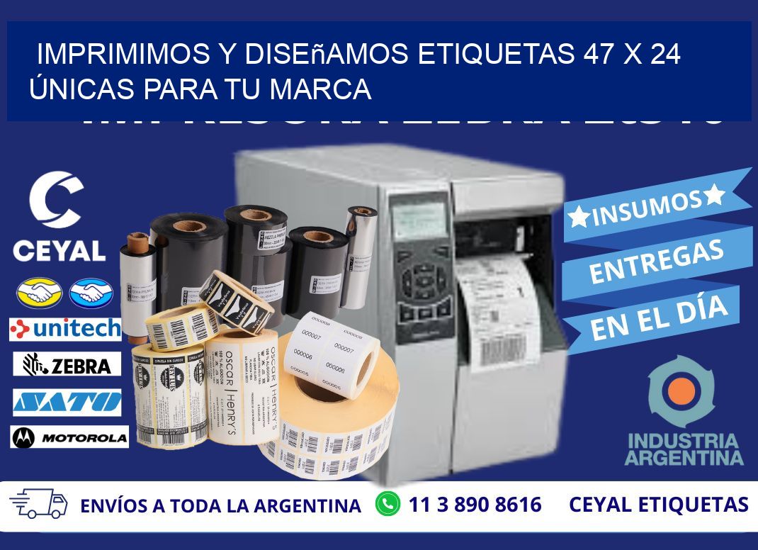 Imprimimos y Diseñamos Etiquetas 47 x 24 Únicas para tu marca