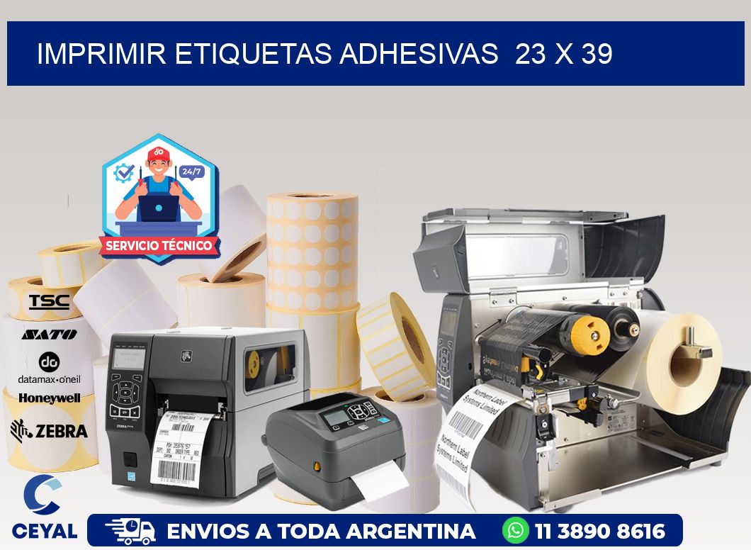 Imprimir Etiquetas adhesivas  23 x 39