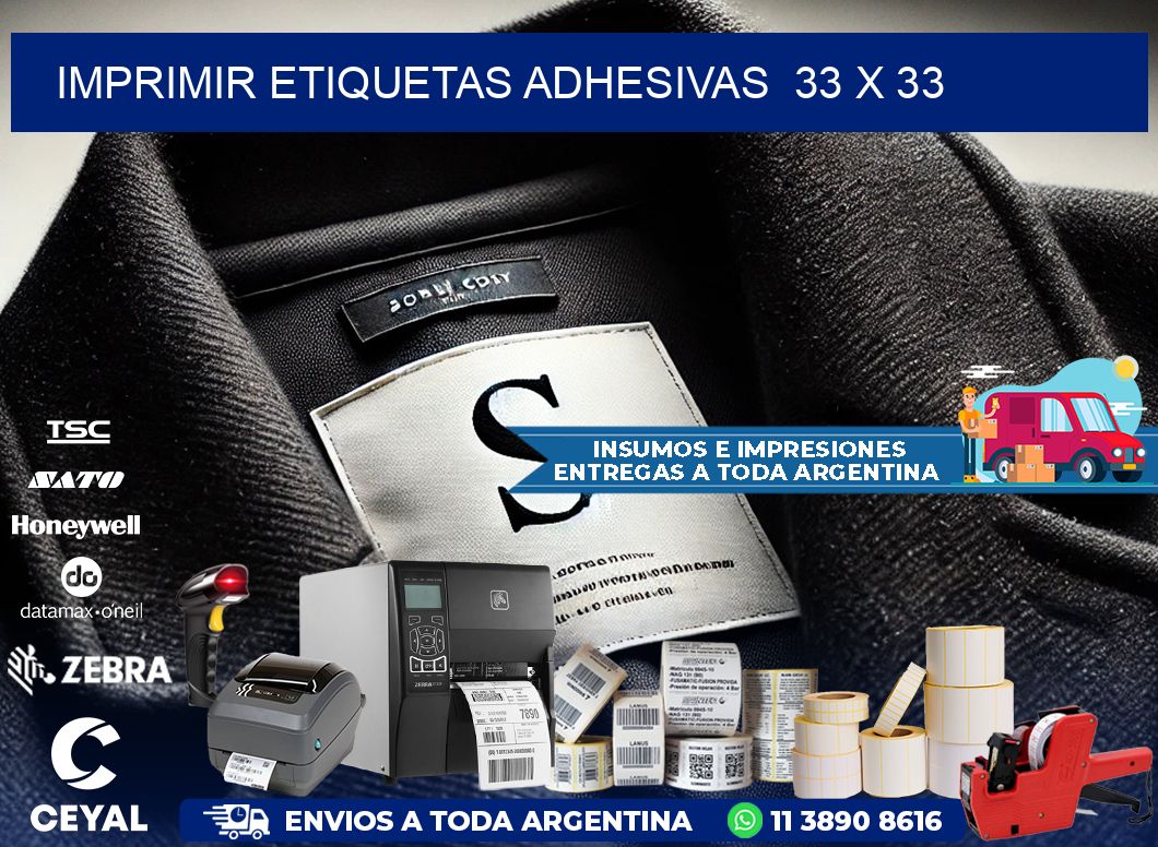 Imprimir Etiquetas adhesivas  33 x 33