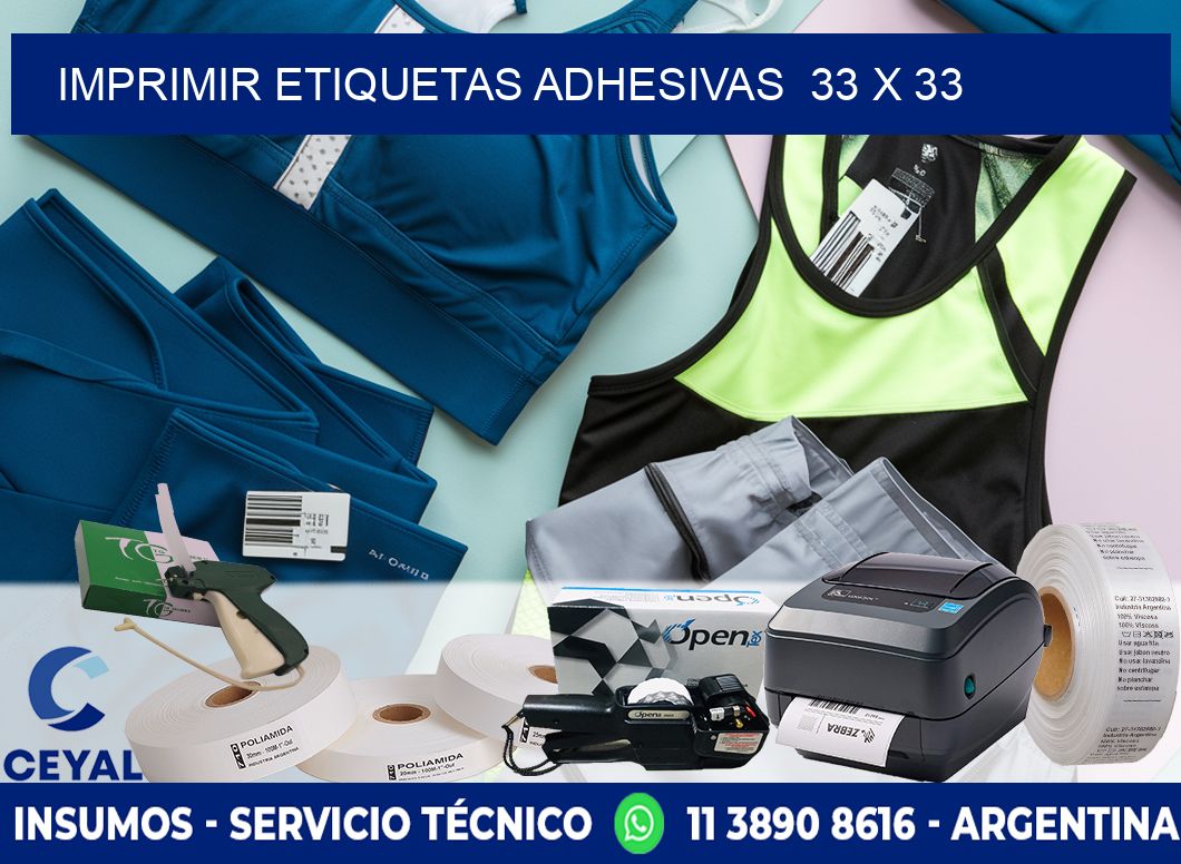 Imprimir Etiquetas adhesivas  33 x 33