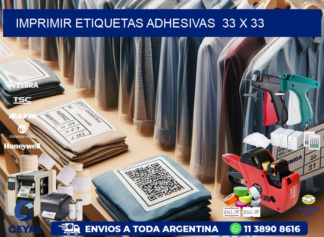 Imprimir Etiquetas adhesivas  33 x 33