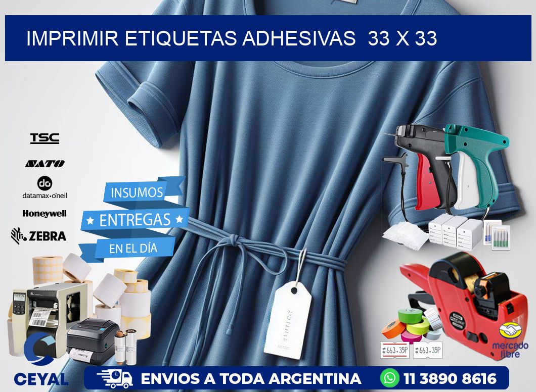 Imprimir Etiquetas adhesivas  33 x 33
