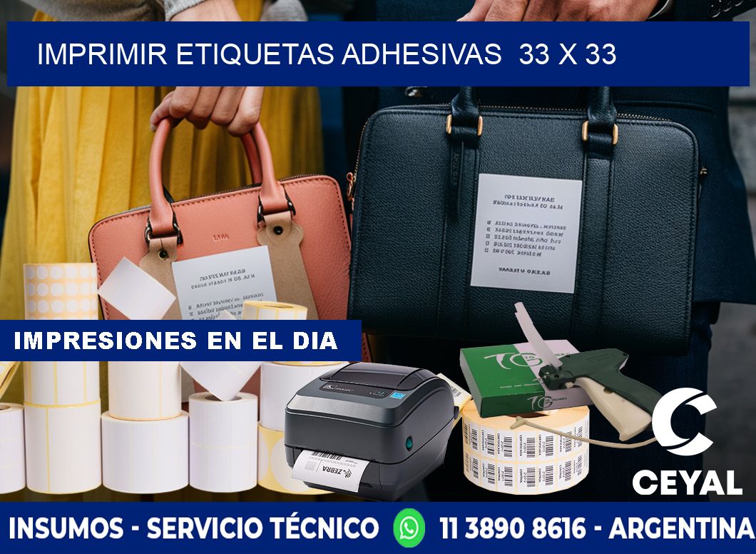 Imprimir Etiquetas adhesivas  33 x 33