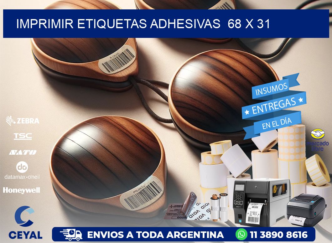 Imprimir Etiquetas adhesivas  68 x 31