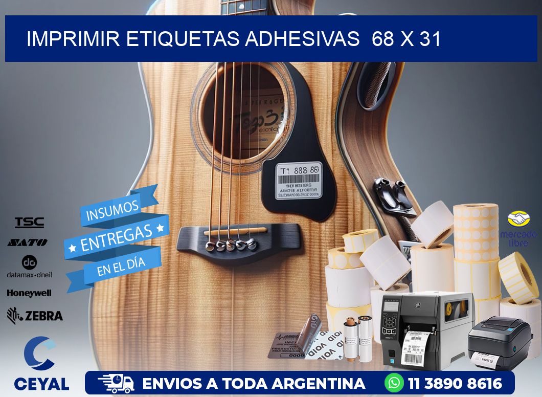 Imprimir Etiquetas adhesivas  68 x 31