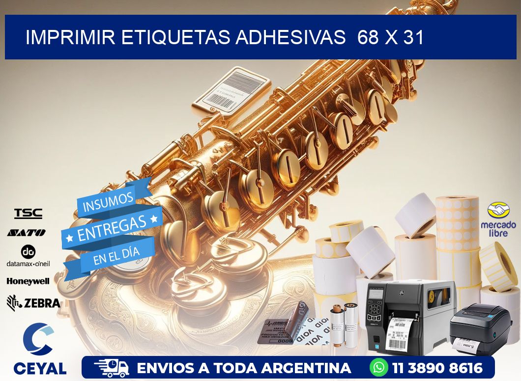 Imprimir Etiquetas adhesivas  68 x 31