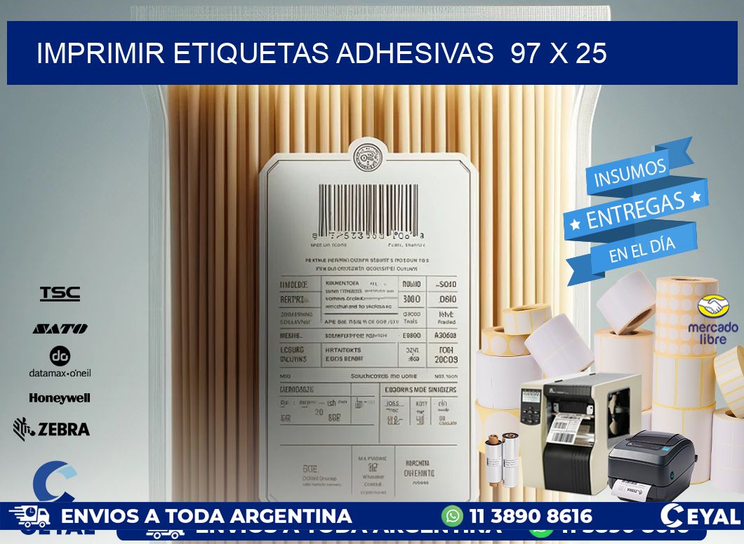 Imprimir Etiquetas adhesivas  97 x 25