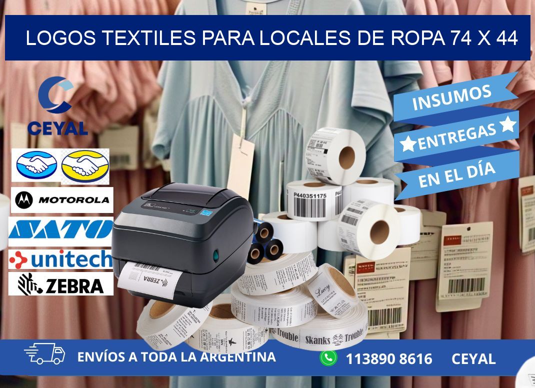 LOGOS TEXTILES PARA LOCALES DE ROPA 74 x 44