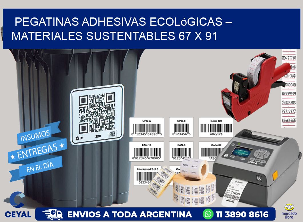 Pegatinas Adhesivas Ecológicas – Materiales Sustentables 67 x 91