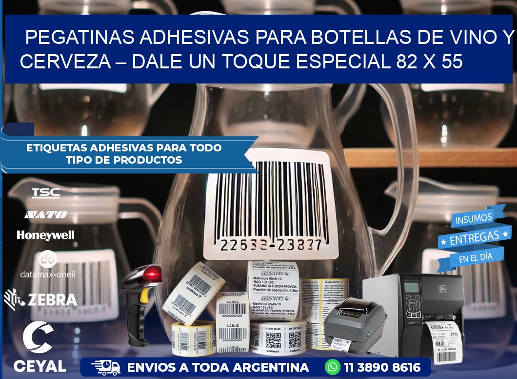 Pegatinas Adhesivas para Botellas de Vino y Cerveza – Dale un Toque Especial 82 x 55