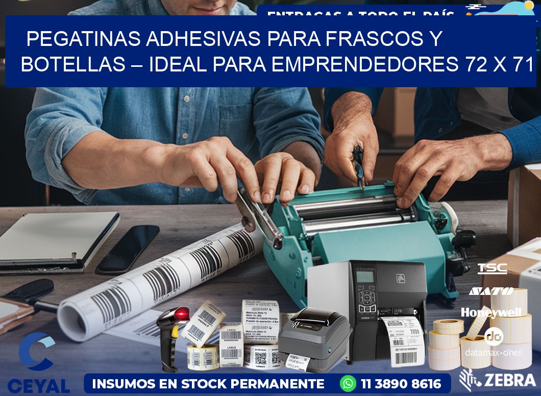 Pegatinas Adhesivas para Frascos y Botellas – Ideal para Emprendedores 72 x 71