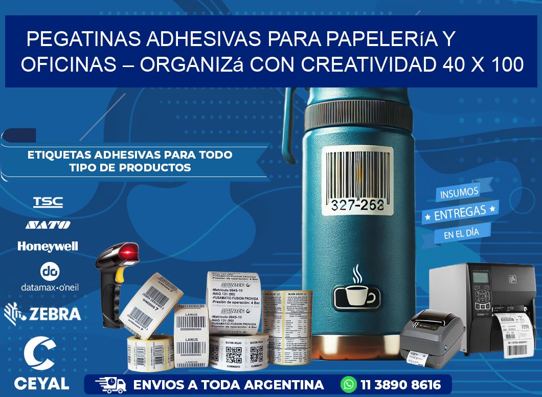 Pegatinas Adhesivas para Papelería y Oficinas – Organizá con Creatividad 40 x 100