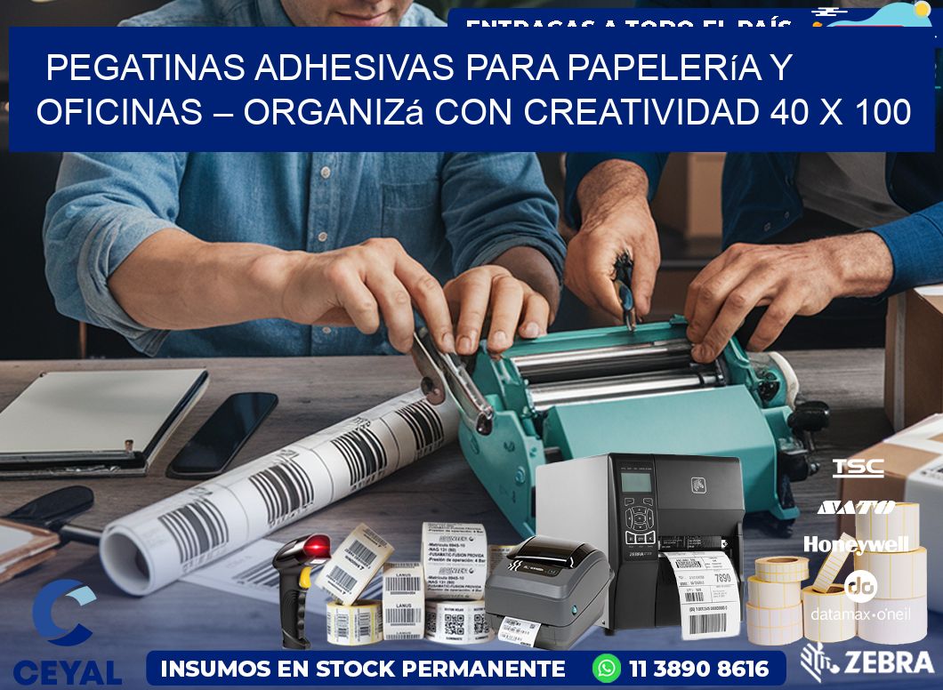 Pegatinas Adhesivas para Papelería y Oficinas – Organizá con Creatividad 40 x 100