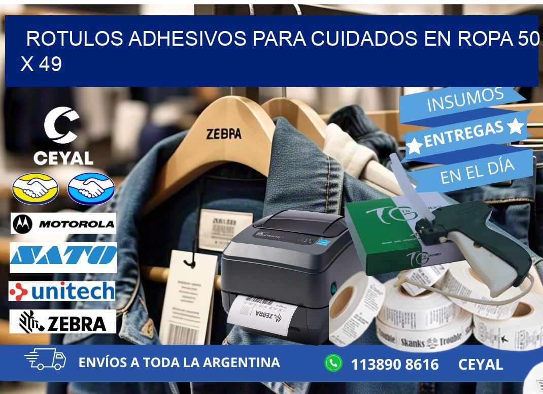 ROTULOS ADHESIVOS PARA CUIDADOS EN ROPA 50 x 49