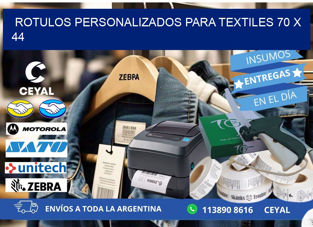 ROTULOS PERSONALIZADOS PARA TEXTILES 70 x 44