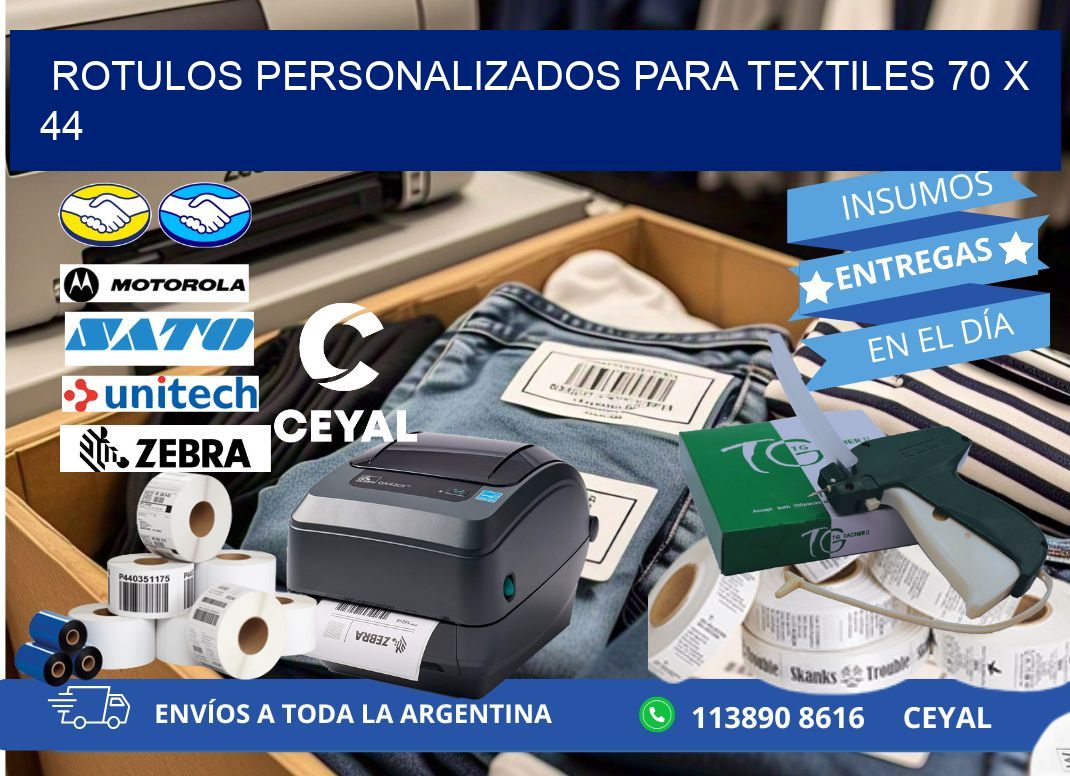 ROTULOS PERSONALIZADOS PARA TEXTILES 70 x 44