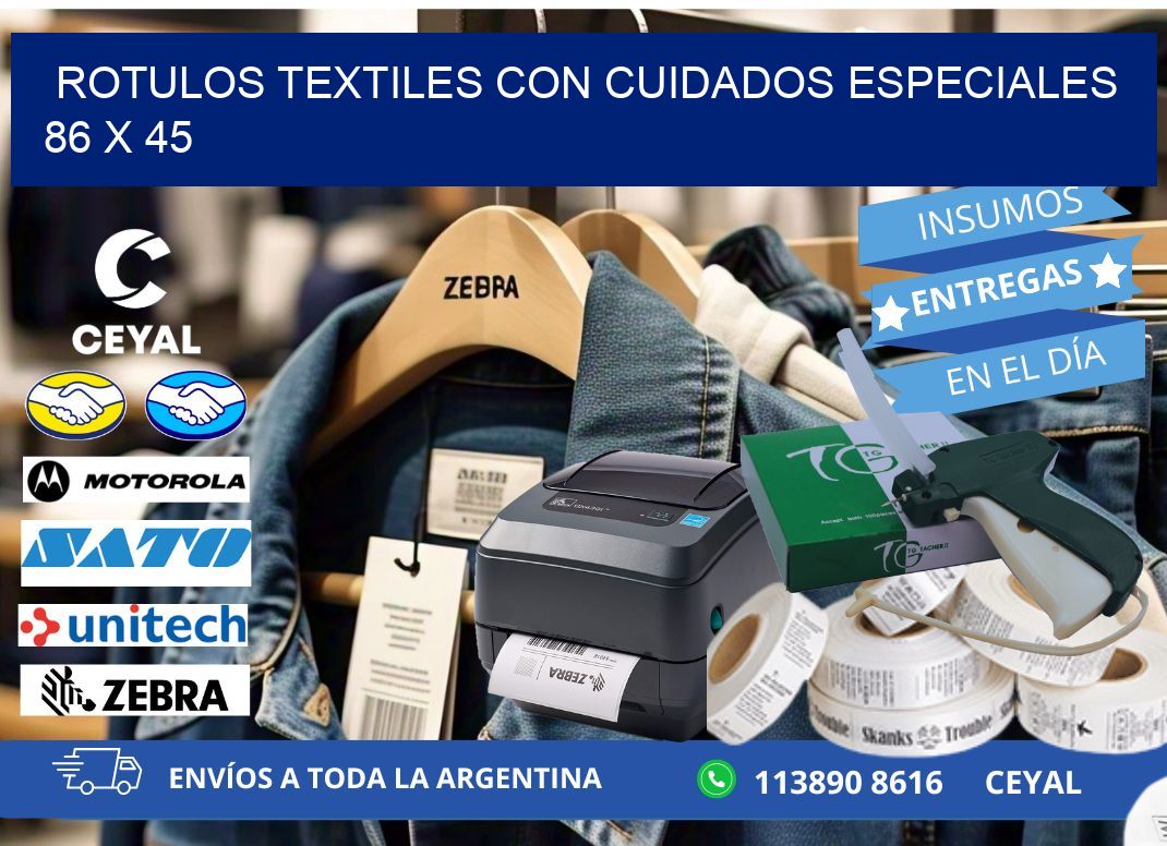 ROTULOS TEXTILES CON CUIDADOS ESPECIALES 86 x 45