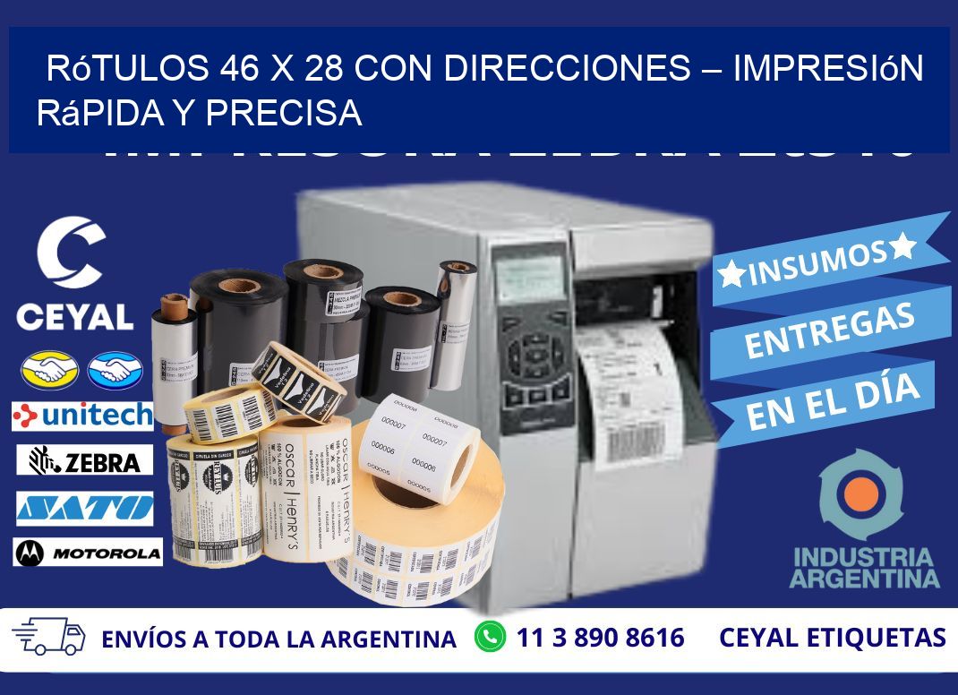 Rótulos 46 x 28 con Direcciones – Impresión Rápida y Precisa