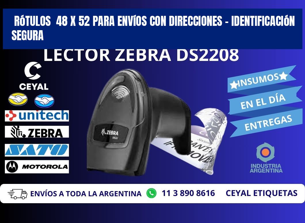 Rótulos  48 x 52 para Envíos con Direcciones – Identificación Segura