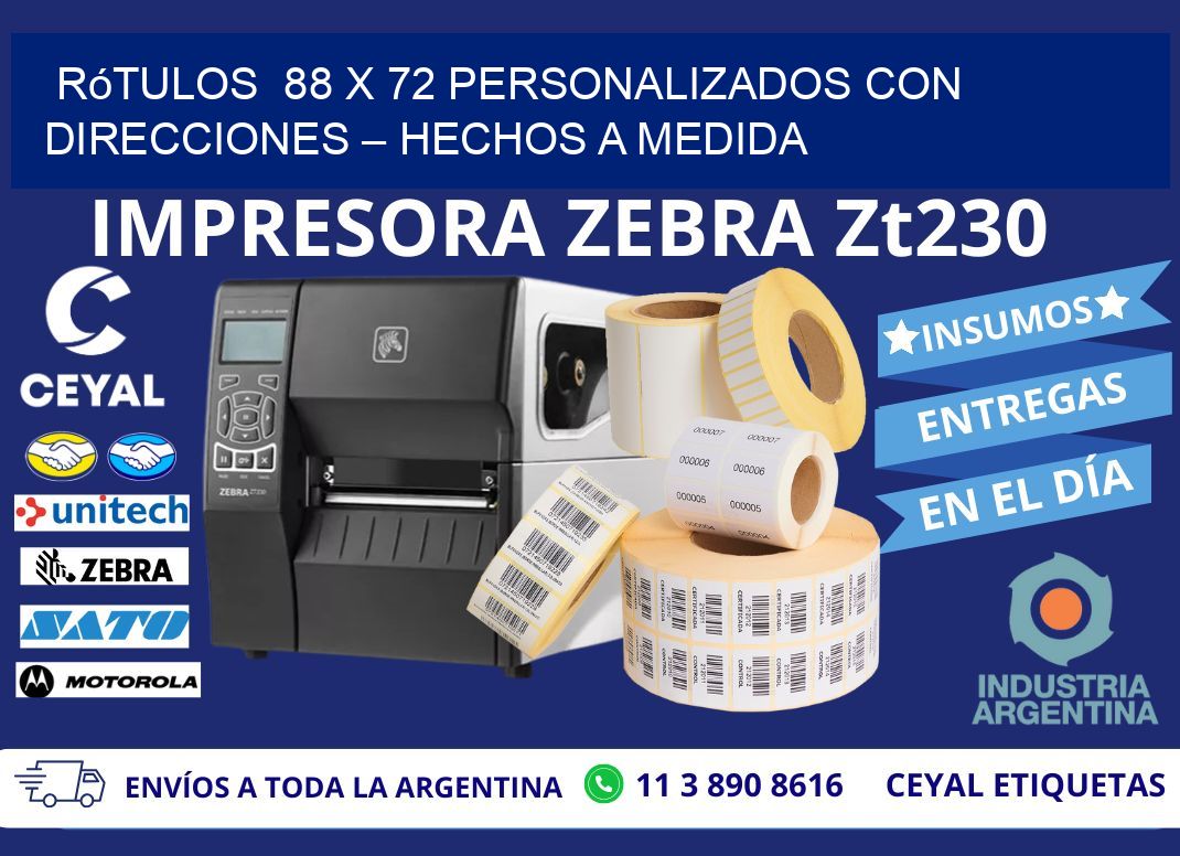 Rótulos  88 x 72 Personalizados con Direcciones – Hechos a Medida