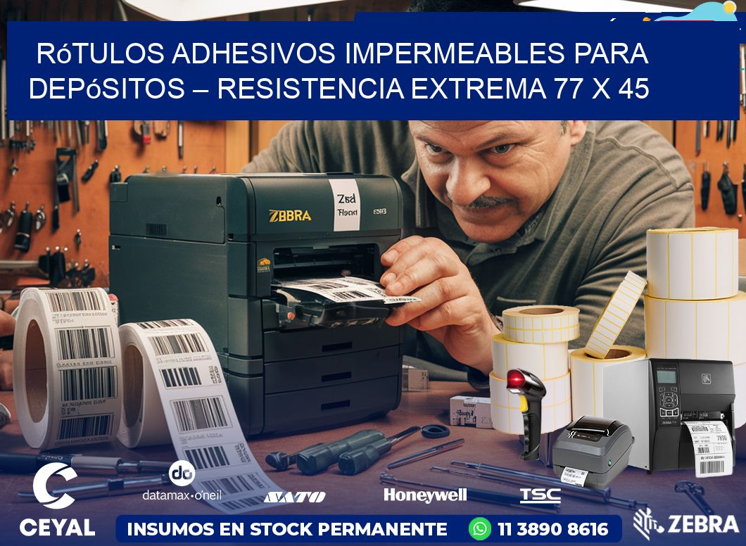 Rótulos Adhesivos Impermeables para Depósitos – Resistencia Extrema 77 x 45