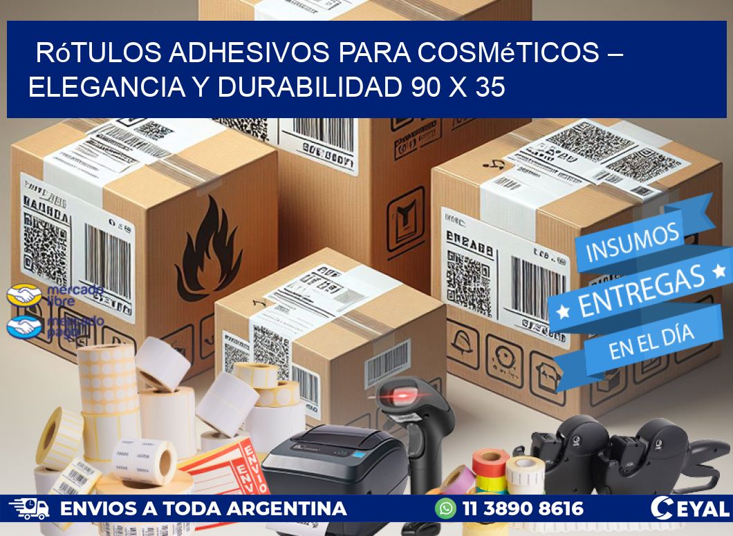 Rótulos Adhesivos para Cosméticos – Elegancia y Durabilidad 90 x 35