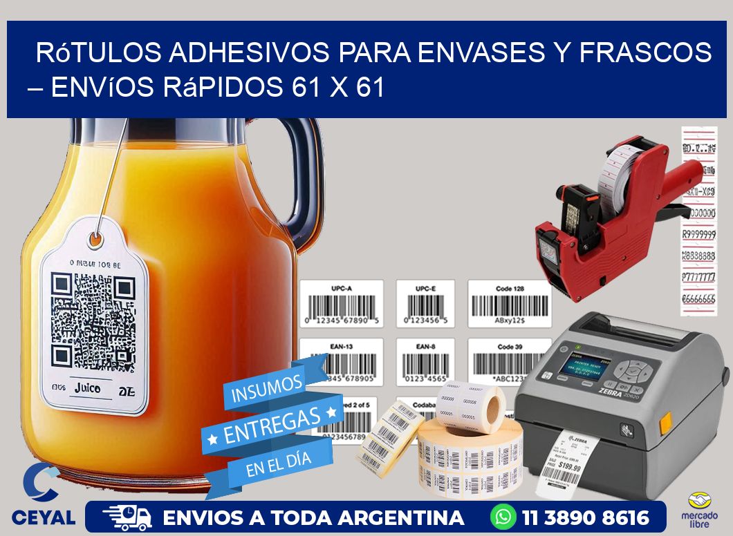 Rótulos Adhesivos para Envases y Frascos – Envíos Rápidos 61 x 61