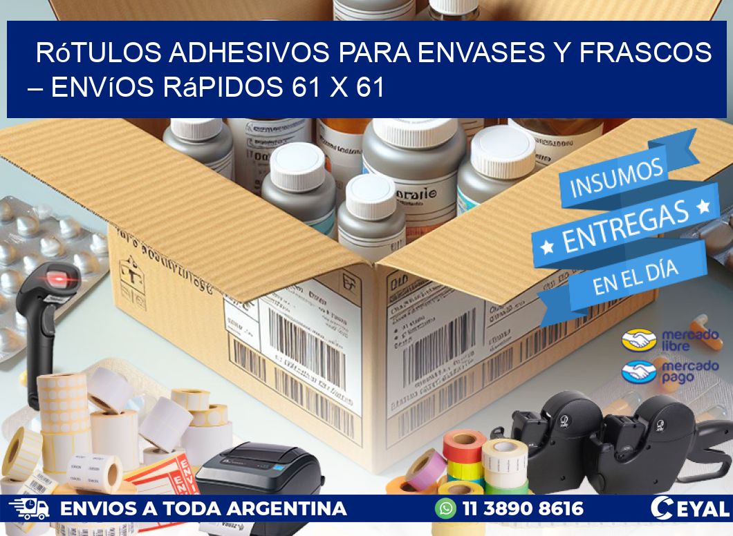 Rótulos Adhesivos para Envases y Frascos – Envíos Rápidos 61 x 61