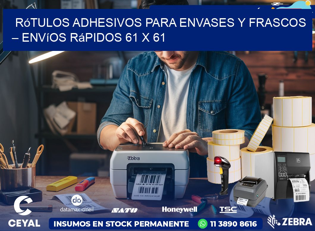 Rótulos Adhesivos para Envases y Frascos – Envíos Rápidos 61 x 61