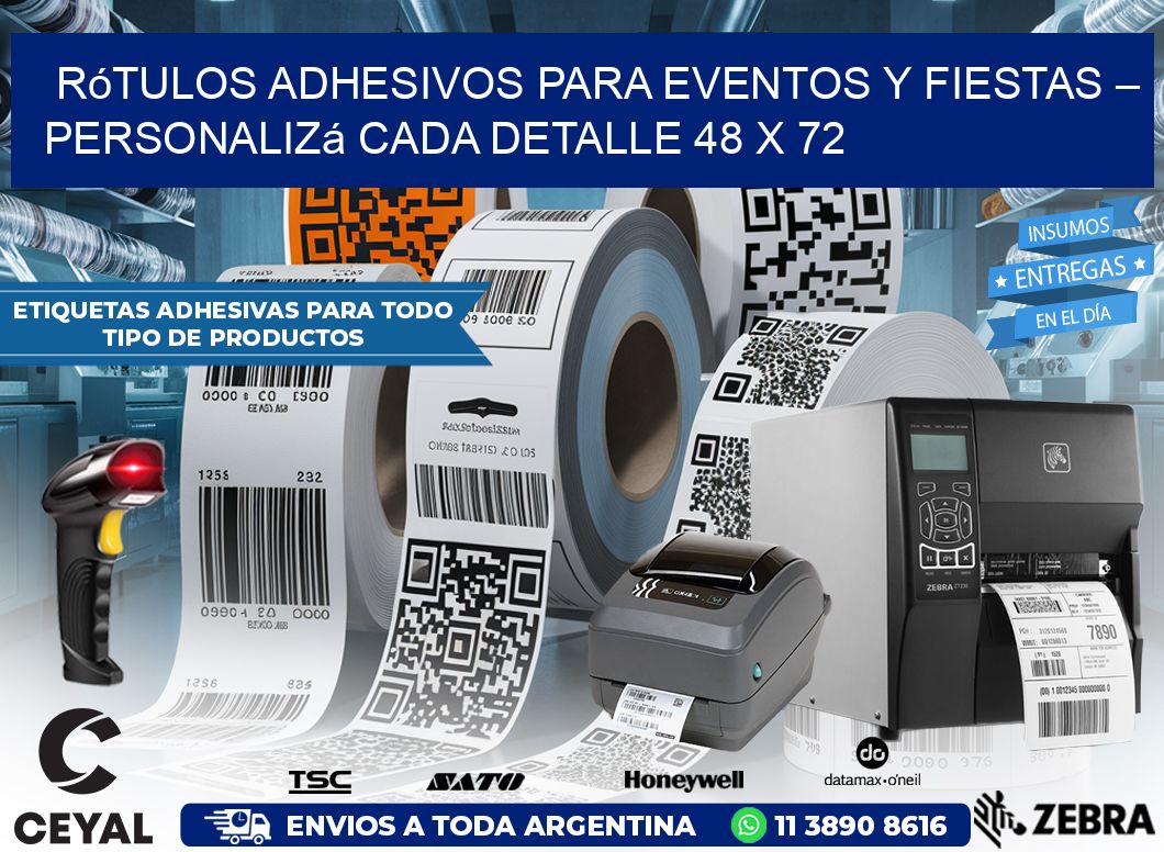 Rótulos Adhesivos para Eventos y Fiestas – Personalizá Cada Detalle 48 x 72