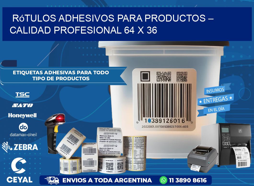 Rótulos Adhesivos para Productos – Calidad Profesional 64 x 36