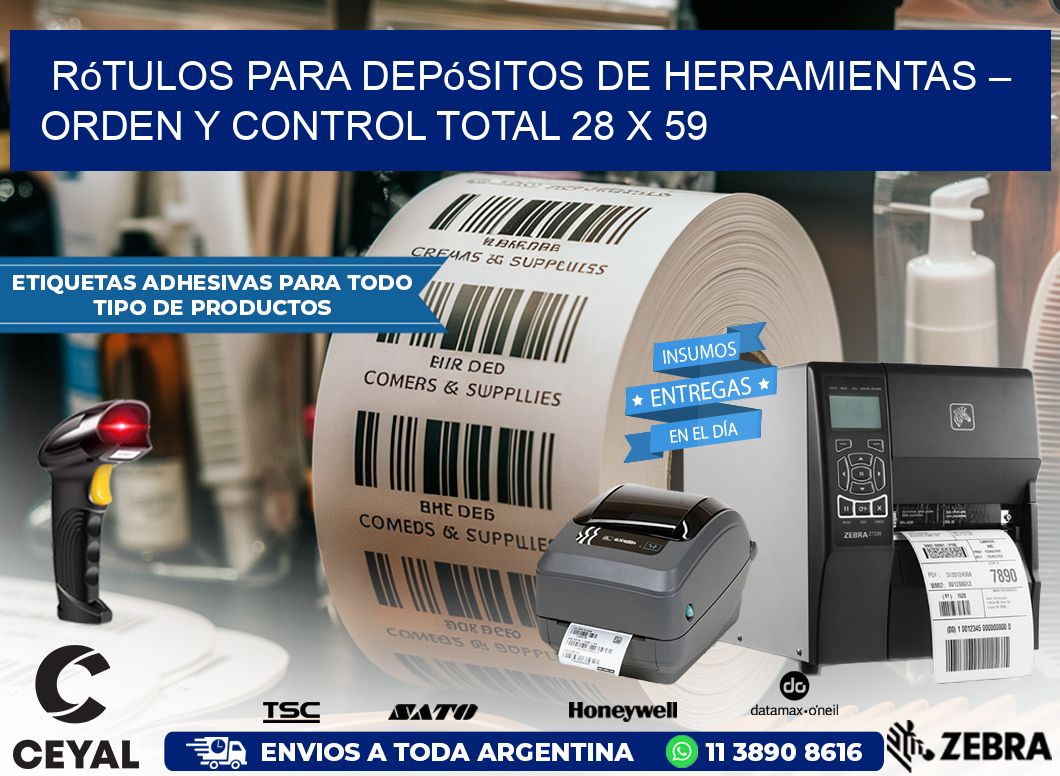 Rótulos para Depósitos de Herramientas – Orden y Control Total 28 x 59