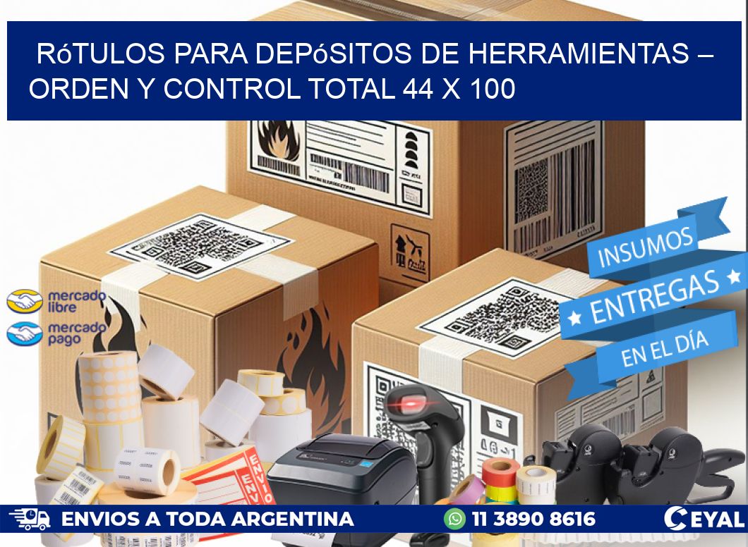 Rótulos para Depósitos de Herramientas – Orden y Control Total 44 x 100