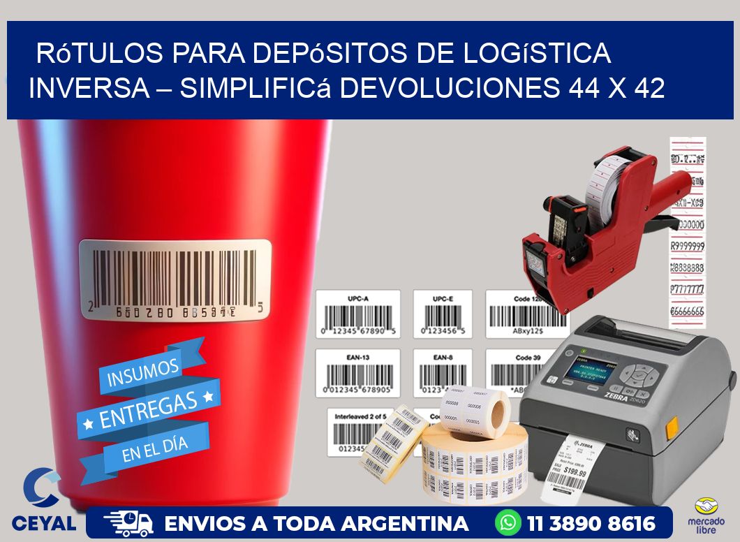 Rótulos para Depósitos de Logística Inversa – Simplificá Devoluciones 44 x 42