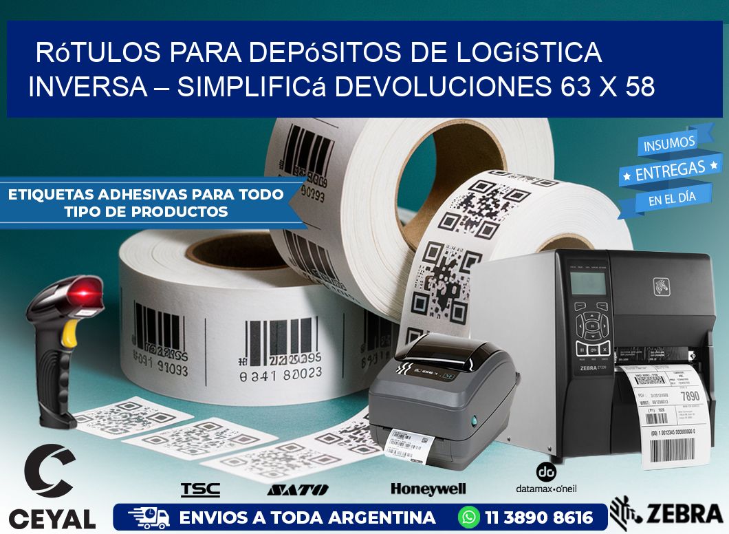 Rótulos para Depósitos de Logística Inversa – Simplificá Devoluciones 63 x 58