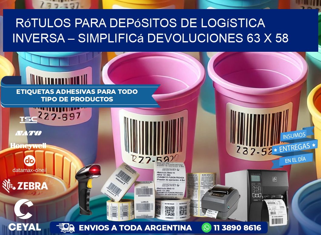 Rótulos para Depósitos de Logística Inversa – Simplificá Devoluciones 63 x 58