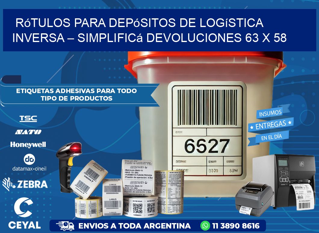 Rótulos para Depósitos de Logística Inversa – Simplificá Devoluciones 63 x 58