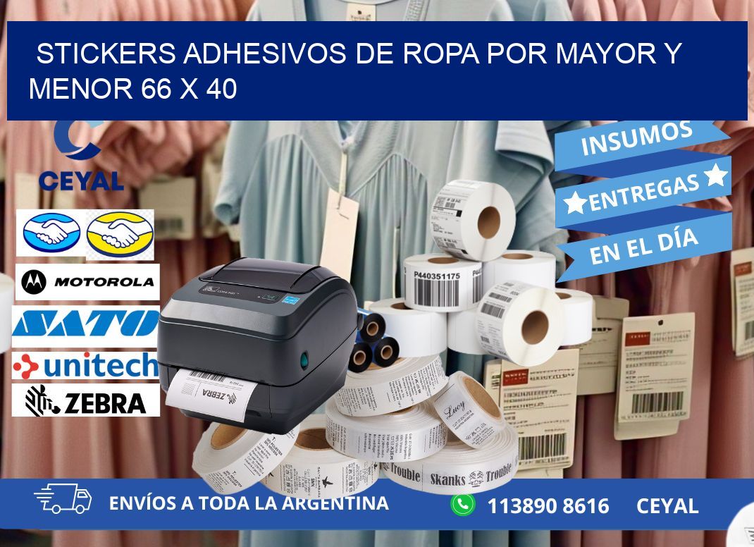 STICKERS ADHESIVOS DE ROPA POR MAYOR Y MENOR 66 x 40