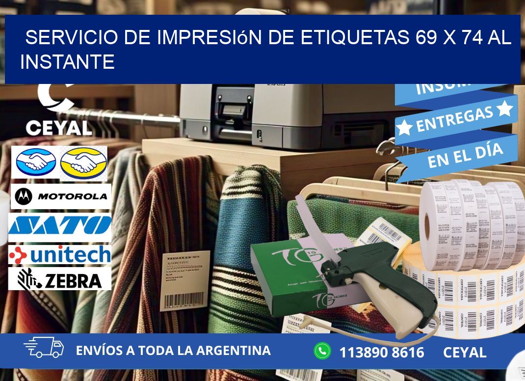 Servicio de Impresión de Etiquetas 69 x 74 al Instante