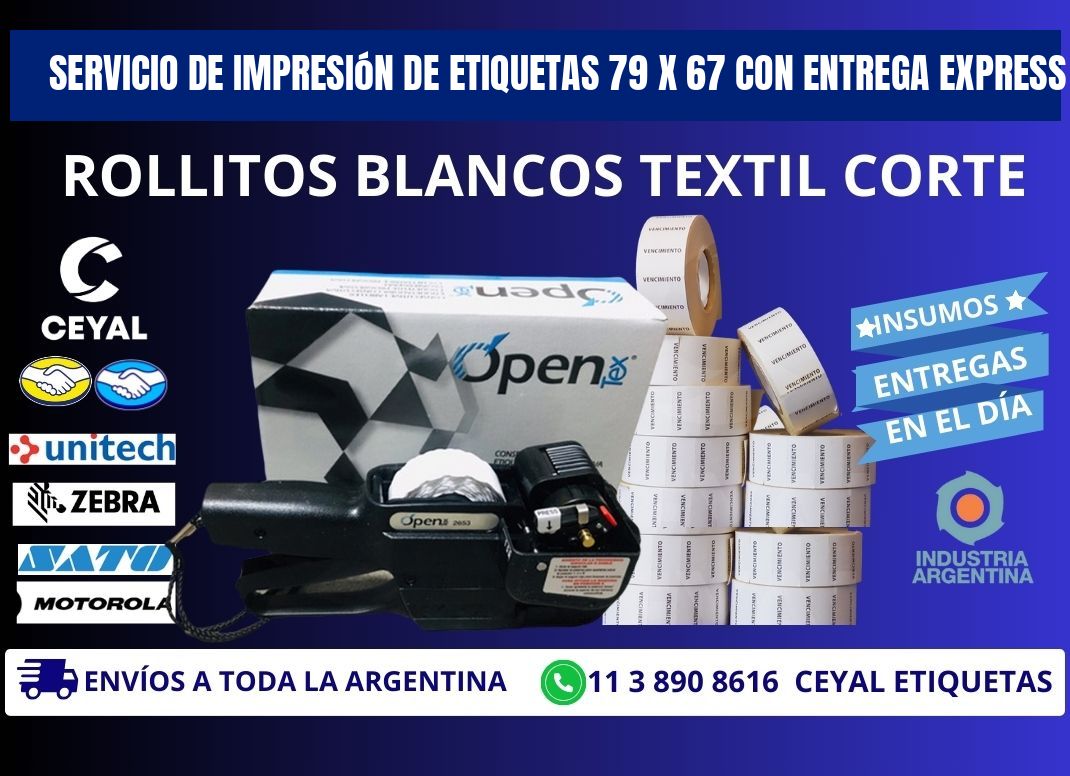 Servicio de Impresión de Etiquetas 79 x 67 con Entrega Express