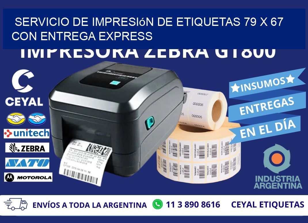 Servicio de Impresión de Etiquetas 79 x 67 con Entrega Express