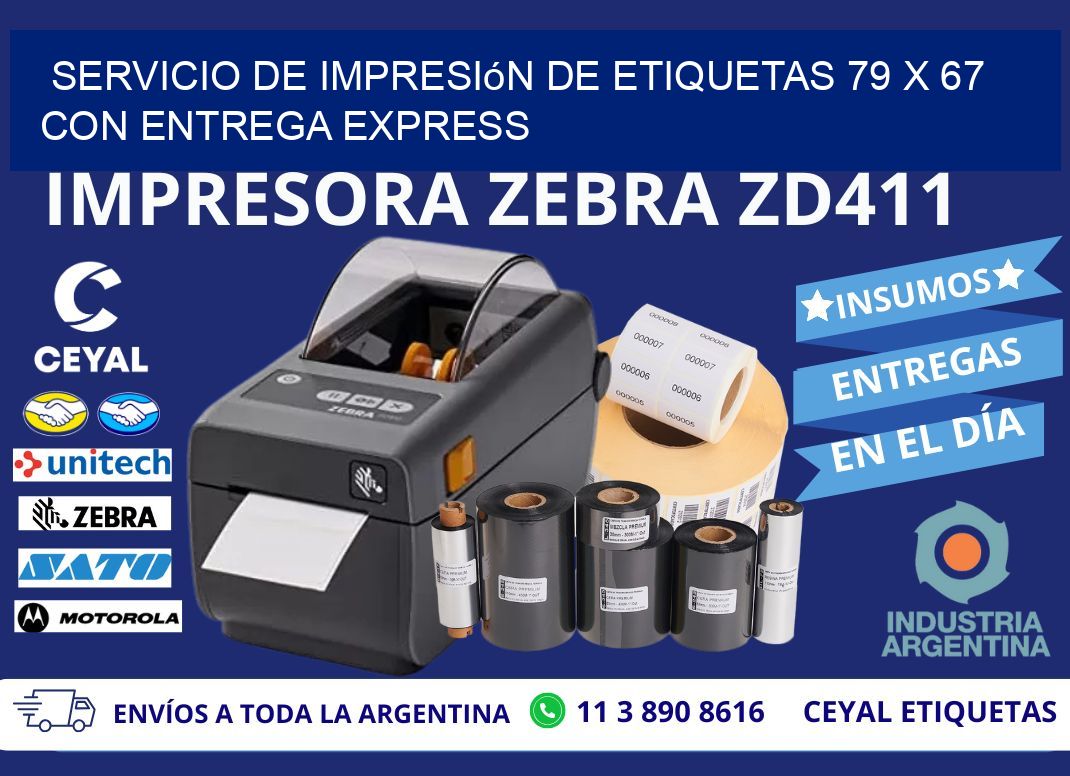 Servicio de Impresión de Etiquetas 79 x 67 con Entrega Express