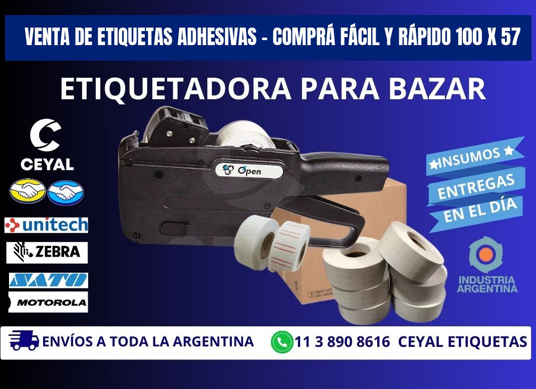 VENTA DE ETIQUETAS ADHESIVAS – COMPRÁ FÁCIL Y RÁPIDO 100 x 57