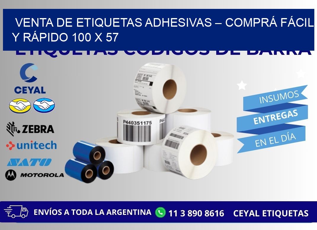 VENTA DE ETIQUETAS ADHESIVAS – COMPRÁ FÁCIL Y RÁPIDO 100 x 57