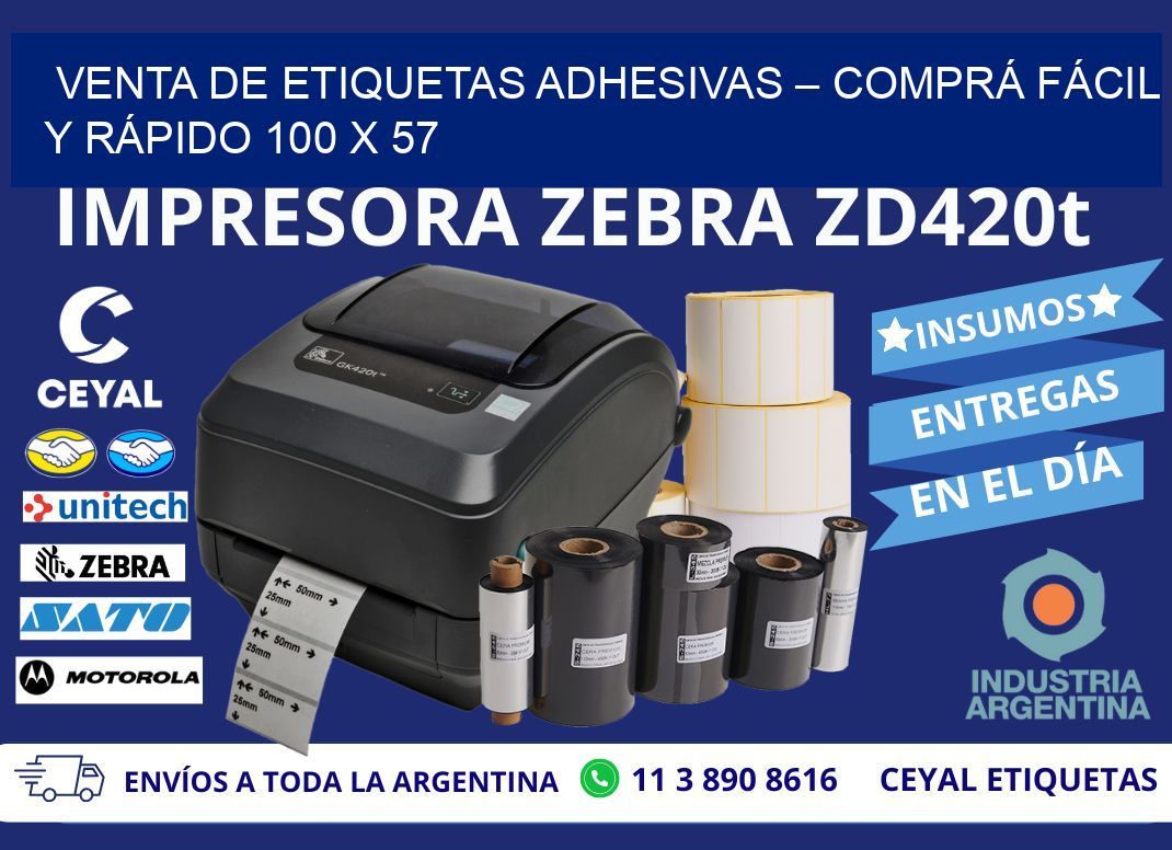 VENTA DE ETIQUETAS ADHESIVAS – COMPRÁ FÁCIL Y RÁPIDO 100 x 57