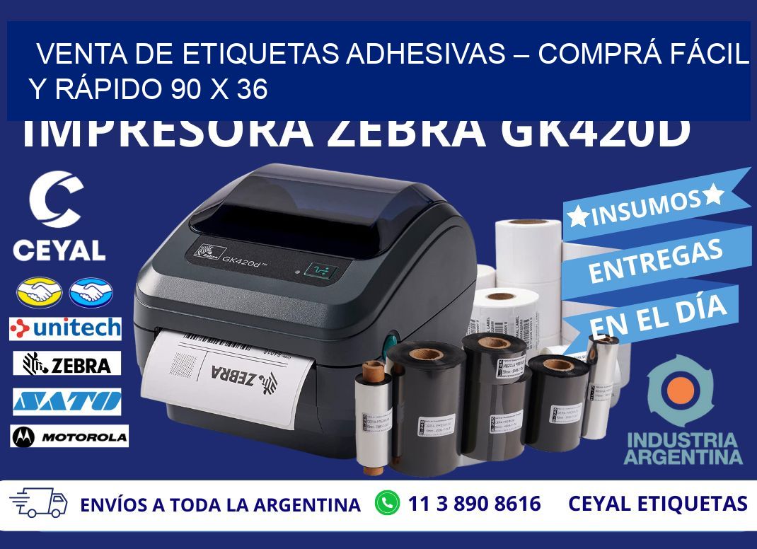 VENTA DE ETIQUETAS ADHESIVAS – COMPRÁ FÁCIL Y RÁPIDO 90 x 36