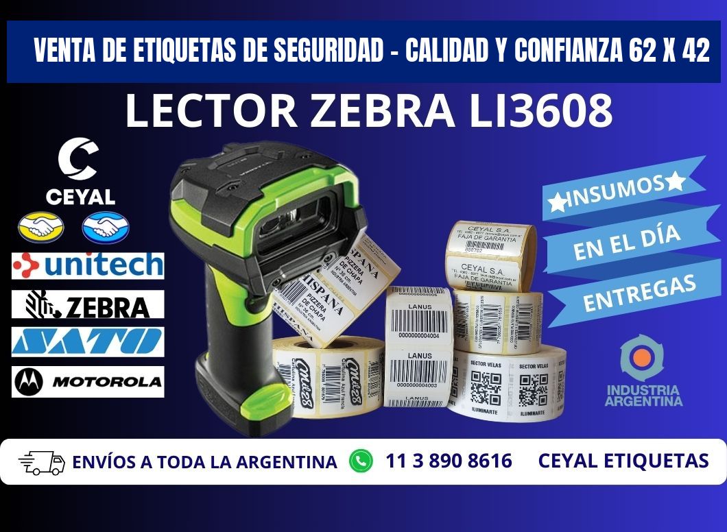 VENTA DE ETIQUETAS DE SEGURIDAD – CALIDAD Y CONFIANZA 62 x 42